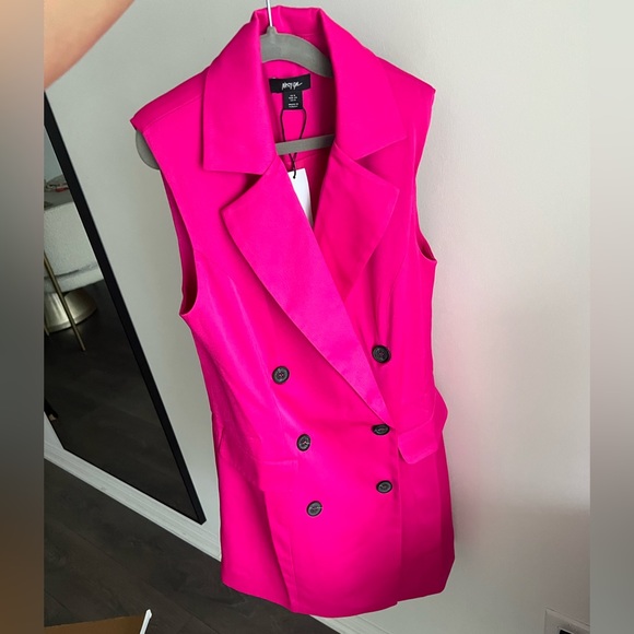 BNWT Nasty Gal Tailored Waistcoat Mini Dresss sz 2 - Picture 3 of 4
